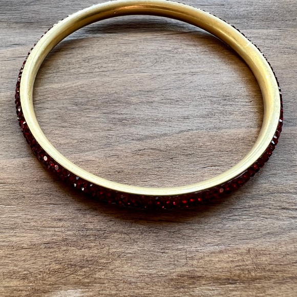Kate Spade “Razzle Dazzle” Red Crystal Bangle Bracelet. - Picture 3 of 6